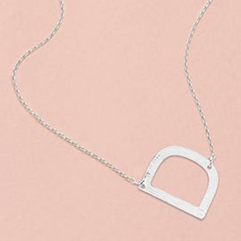 -D- White Gold Dipped Monogram Pendant Necklace